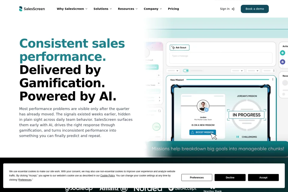 Aperçu de la landing page