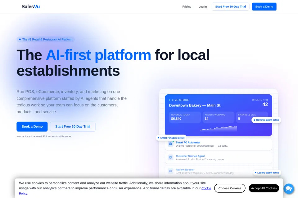 Aperçu de la landing page