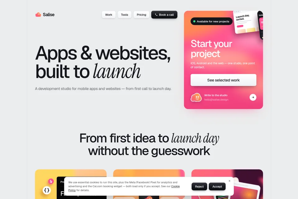 Aperçu de la landing page