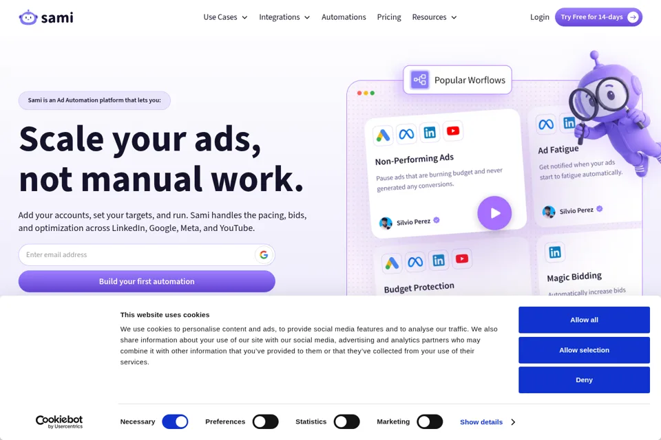 Aperçu de la landing page