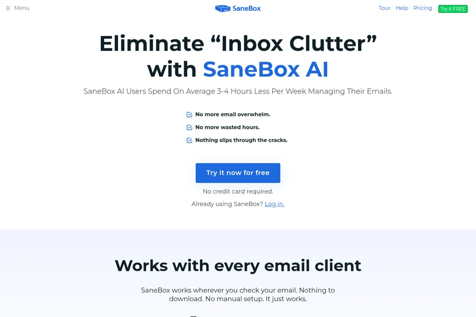 Aperçu de la landing page