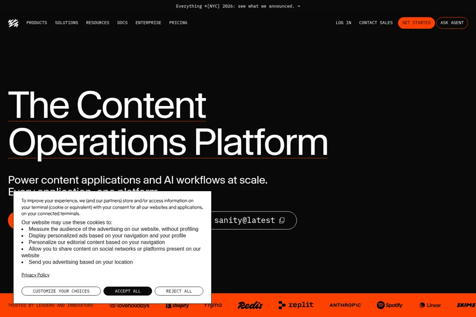 Aperçu de la landing page