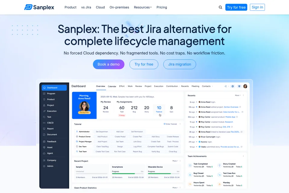 Aperçu de la landing page