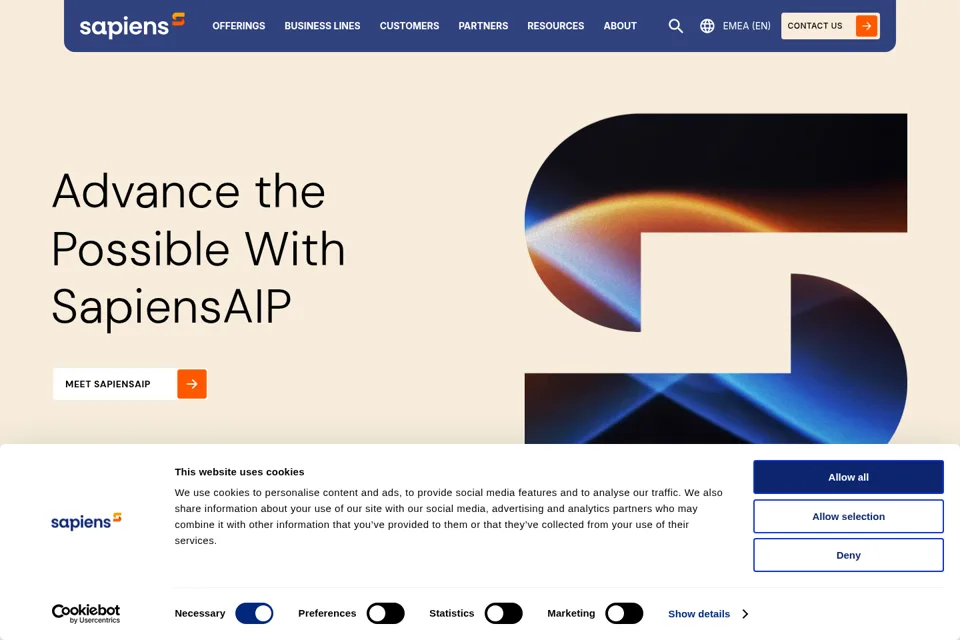 Aperçu de la landing page
