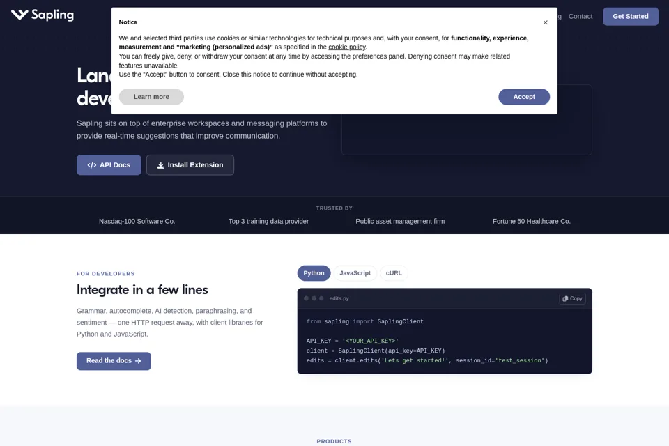 Landing page preview