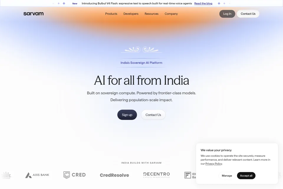 Aperçu de la landing page