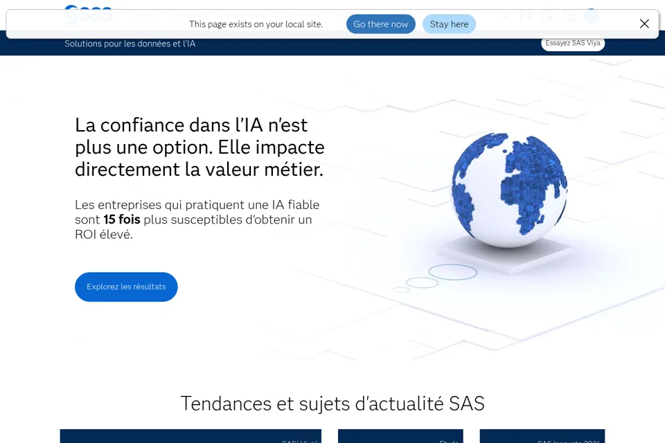 Aperçu de la landing page