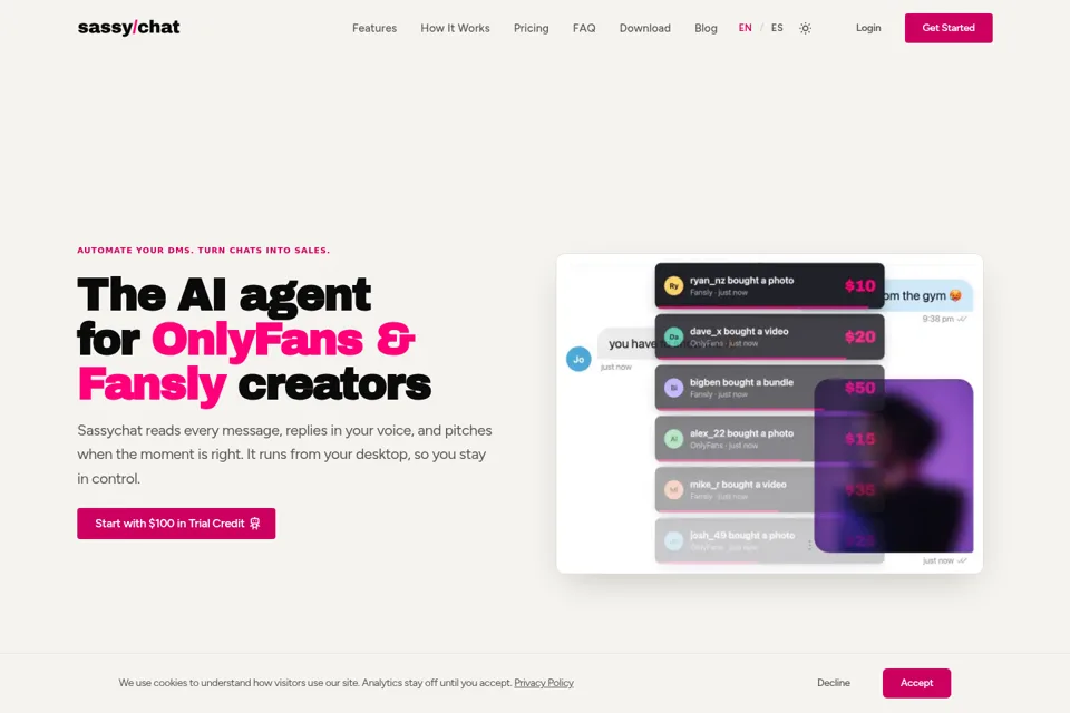 Aperçu de la landing page