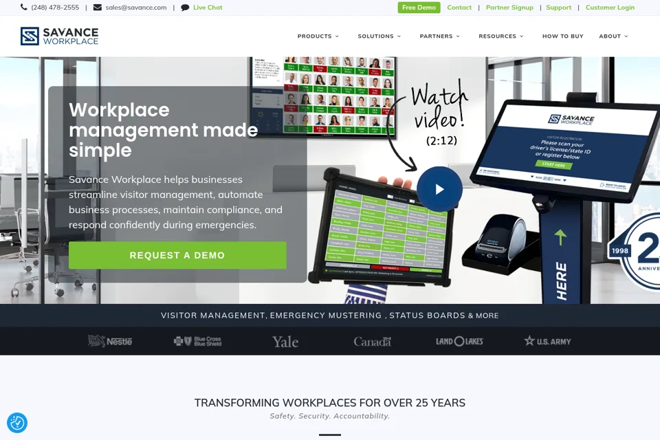 Aperçu de la landing page