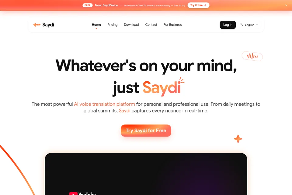 Aperçu de la landing page
