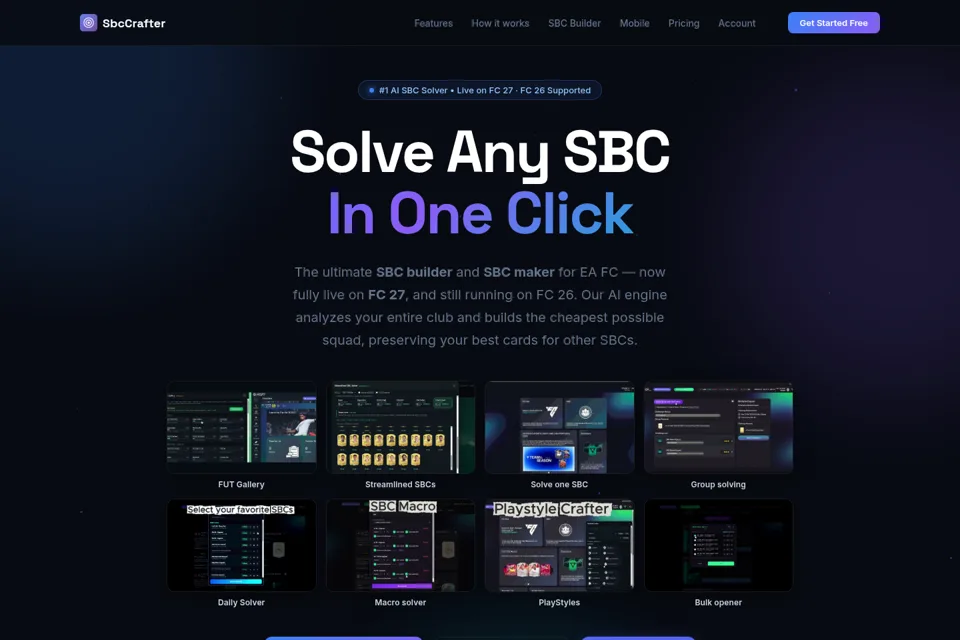 Aperçu de la landing page