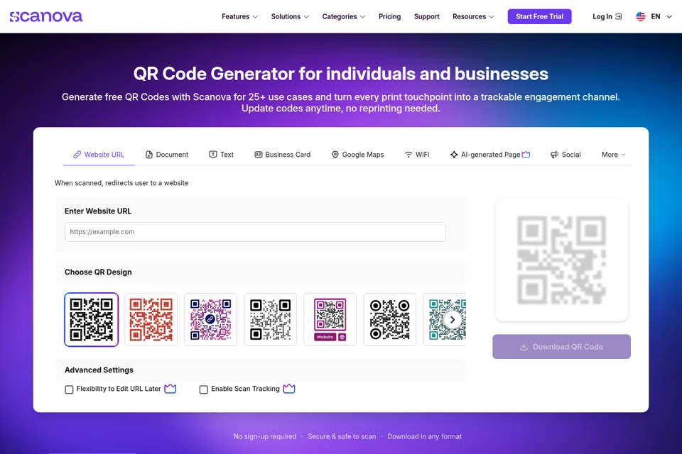 Landing page preview