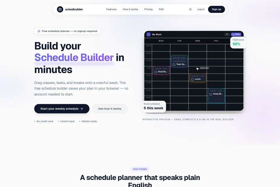 Landing page preview