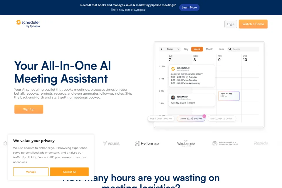 Aperçu de la landing page