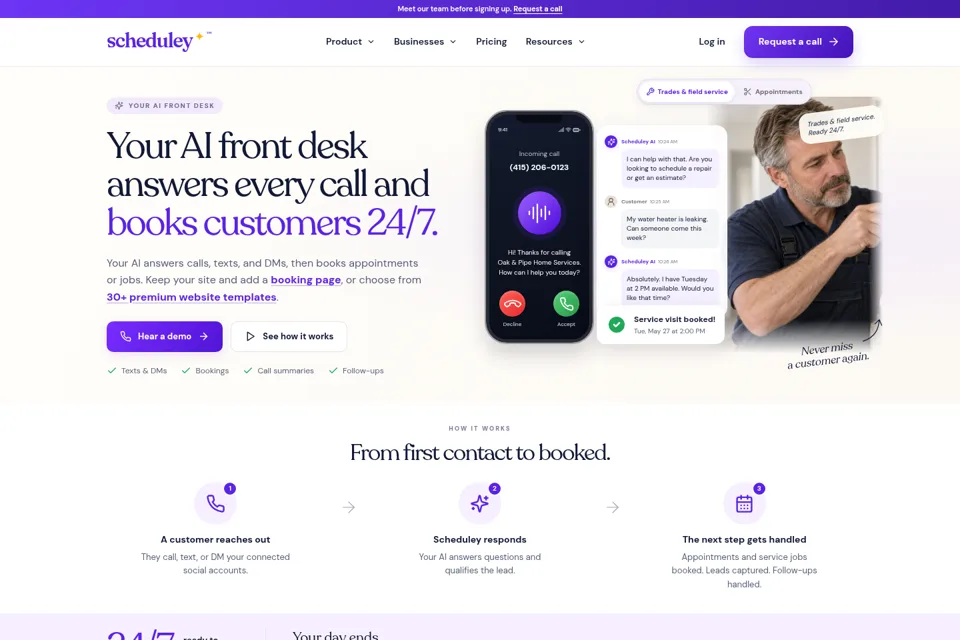 Aperçu de la landing page