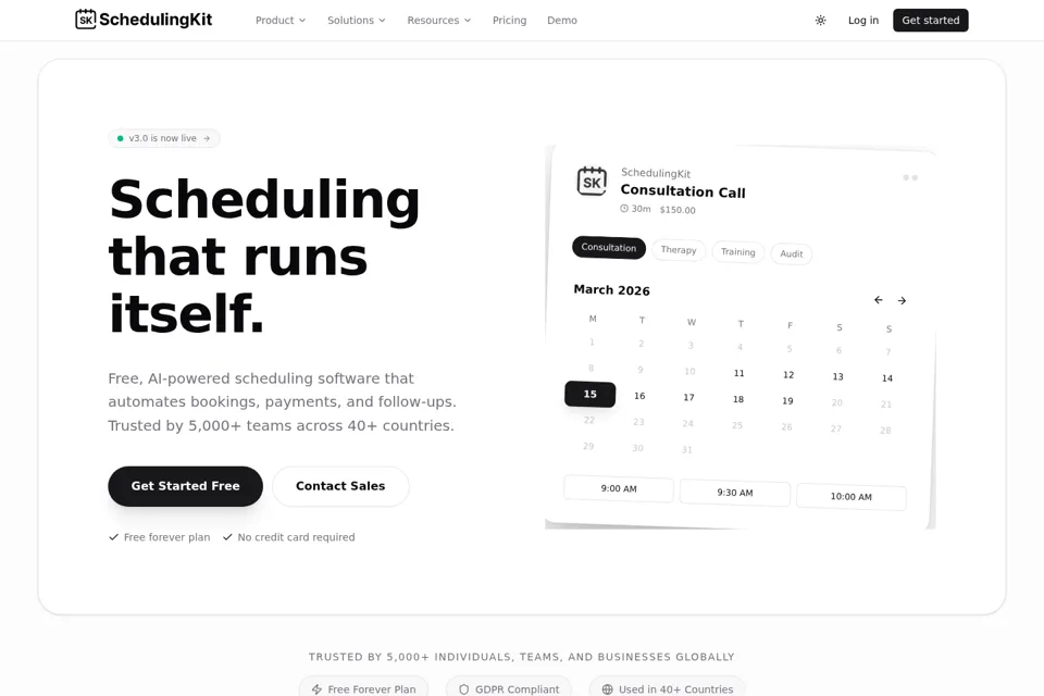 Aperçu de la landing page