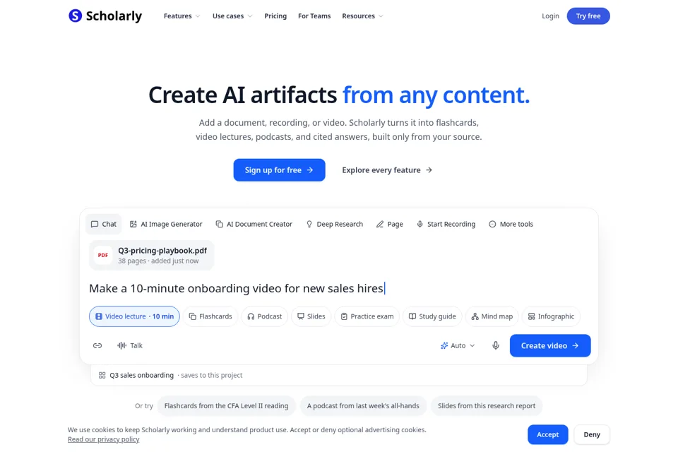 Aperçu de la landing page
