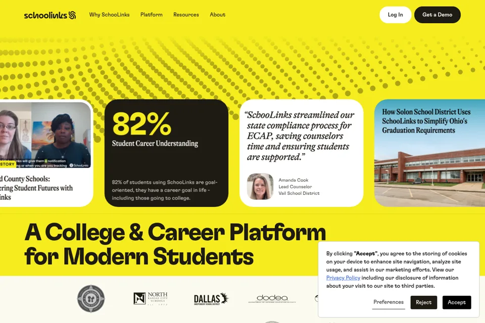 Aperçu de la landing page