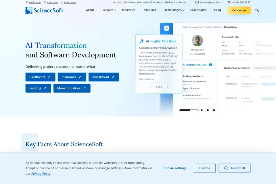 Aperçu de la landing page