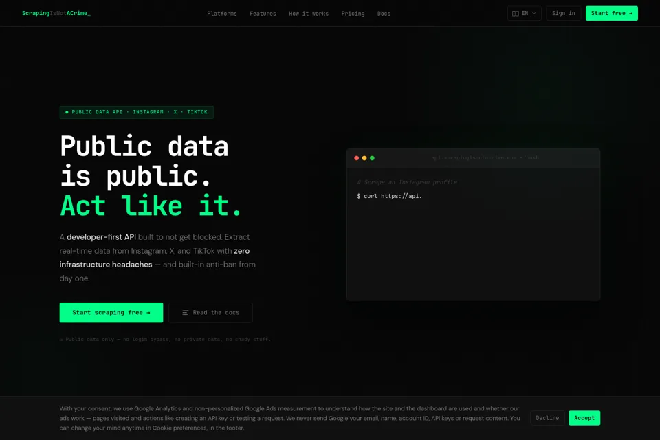 Landing page preview