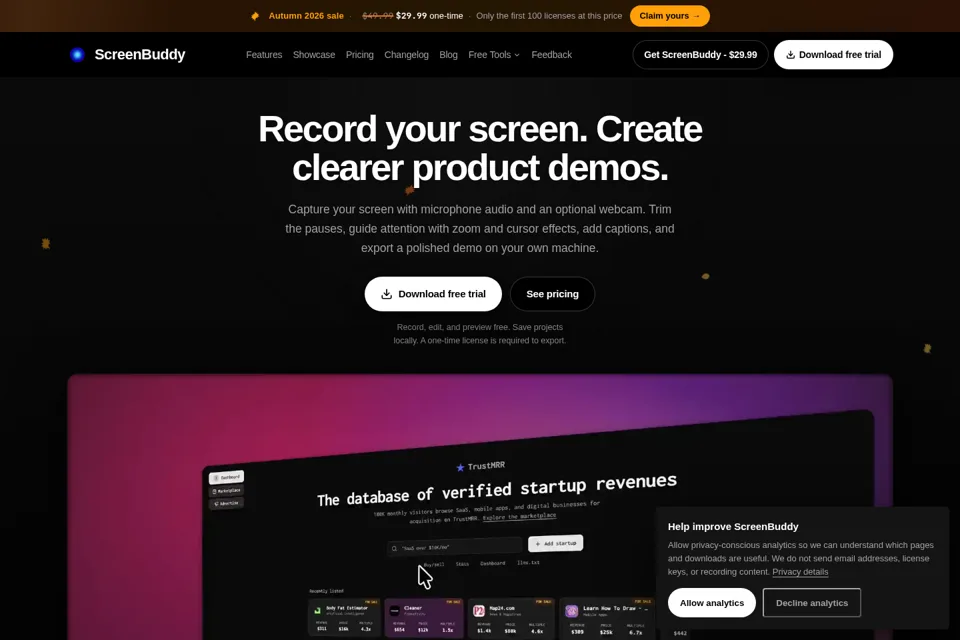 Landing page preview