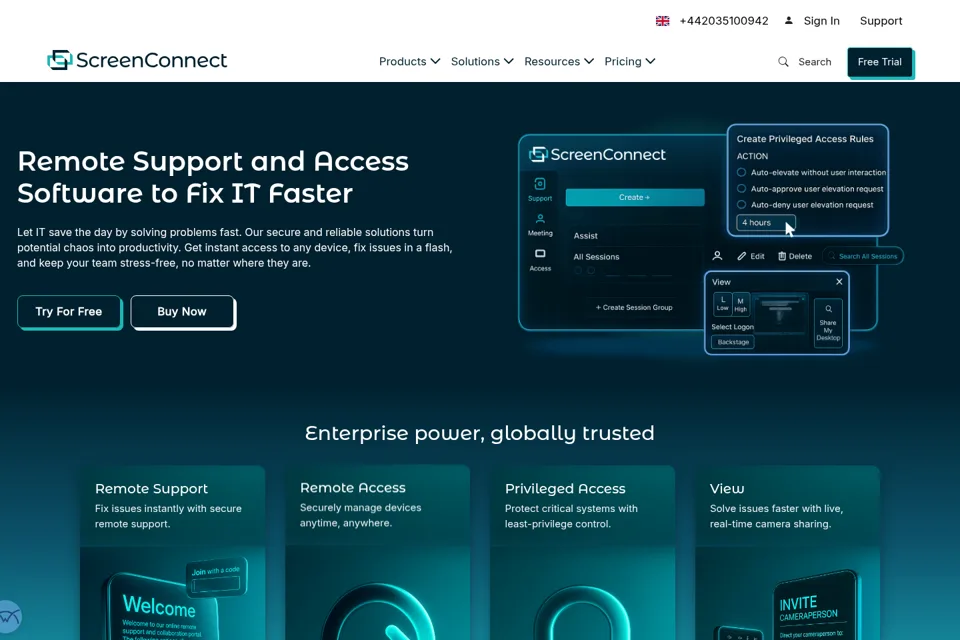 Aperçu de la landing page