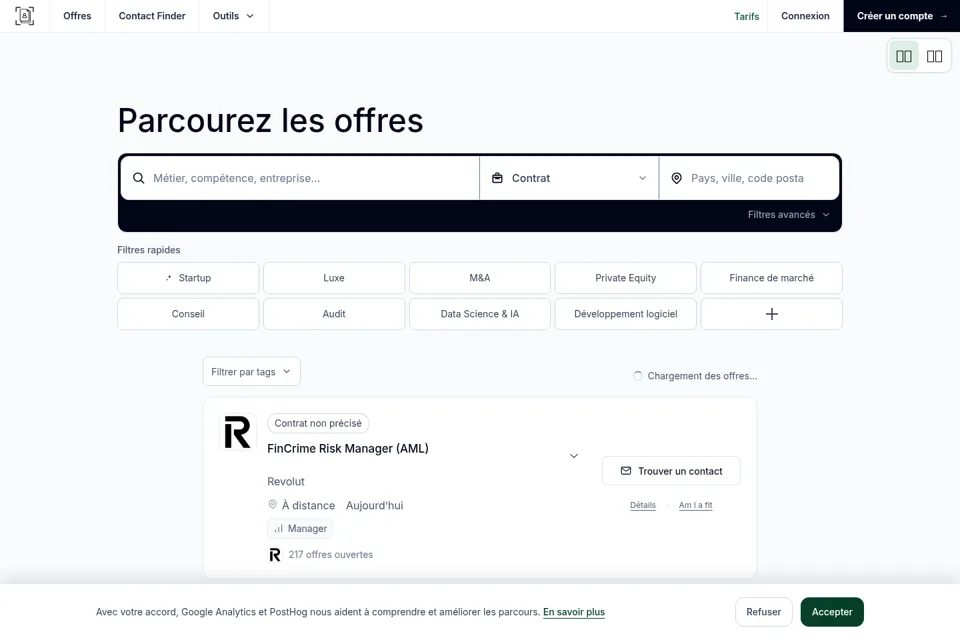 Aperçu de la landing page