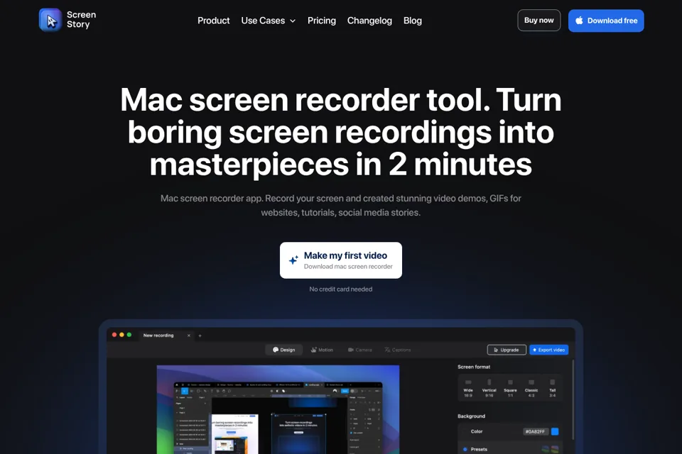 Aperçu de la landing page