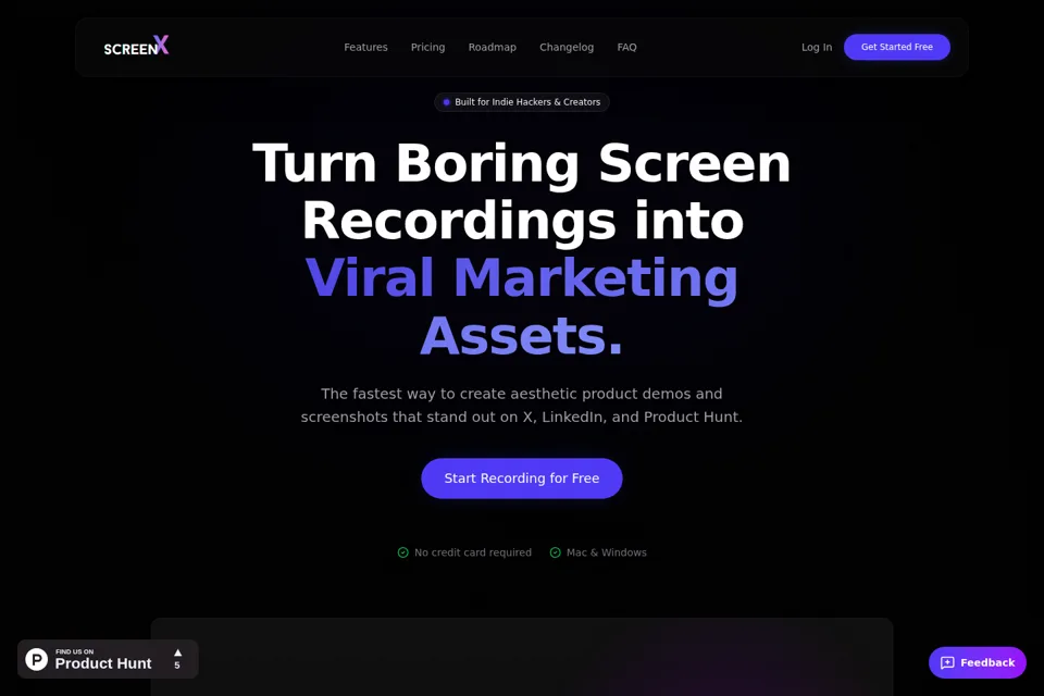 Aperçu de la landing page
