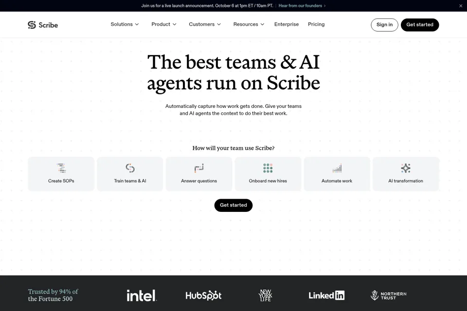 Aperçu de la landing page