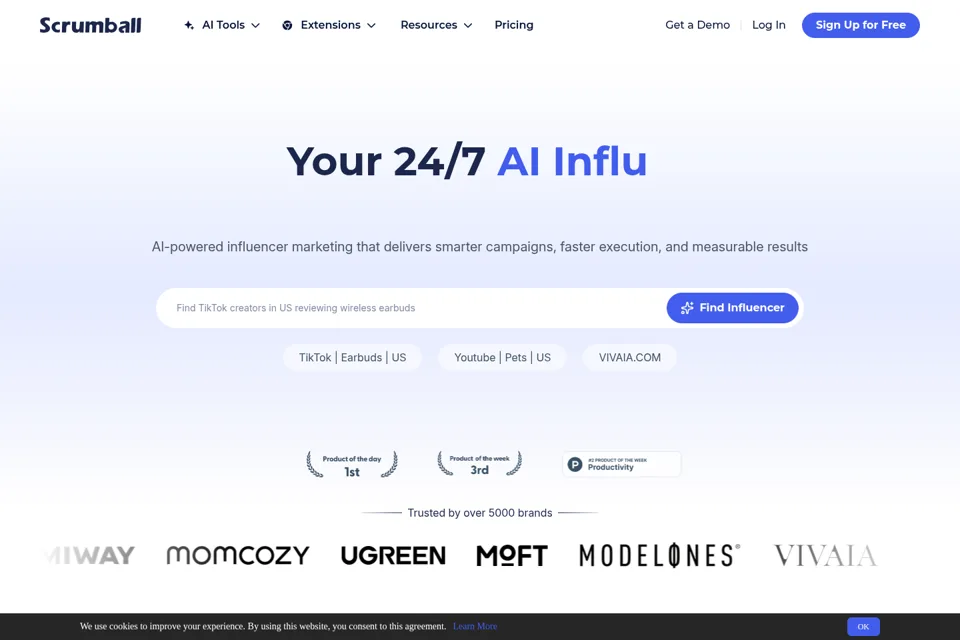 Aperçu de la landing page
