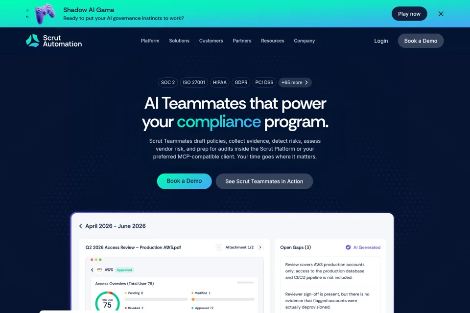 Aperçu de la landing page
