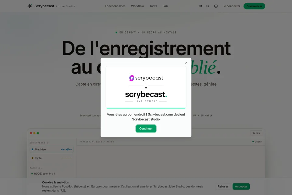 Aperçu de la landing page