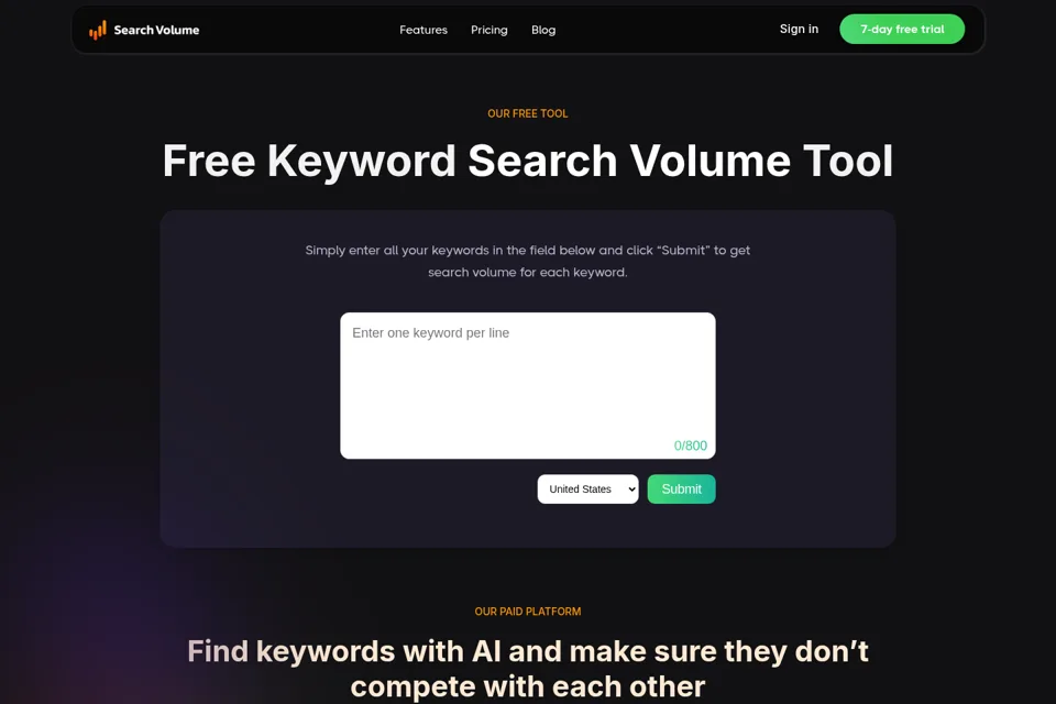 Aperçu de la landing page