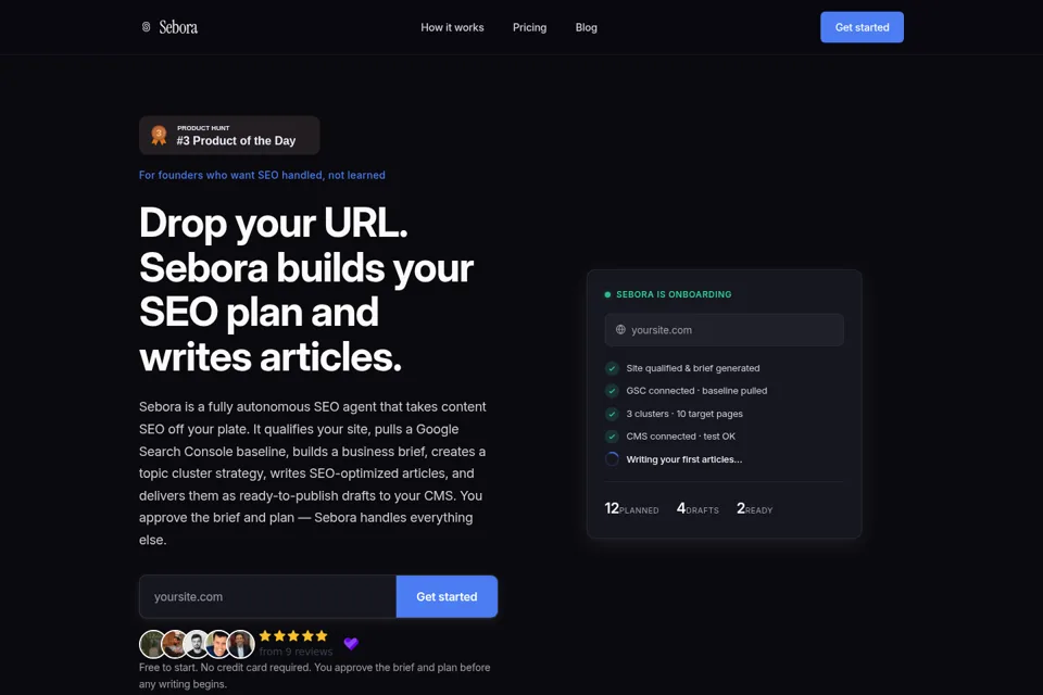 Aperçu de la landing page