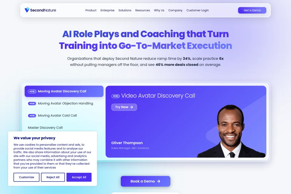 Aperçu de la landing page