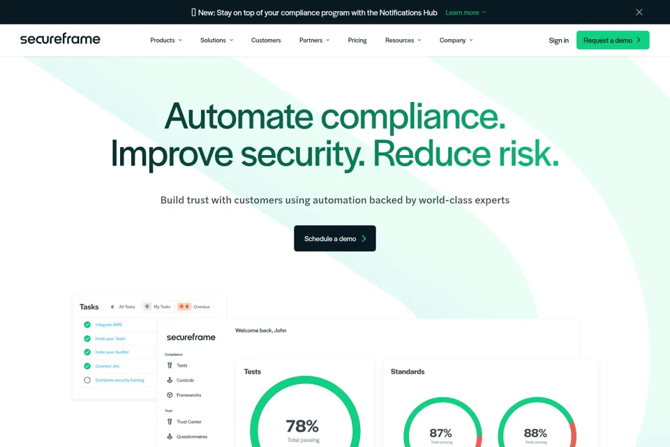 Aperçu de la landing page