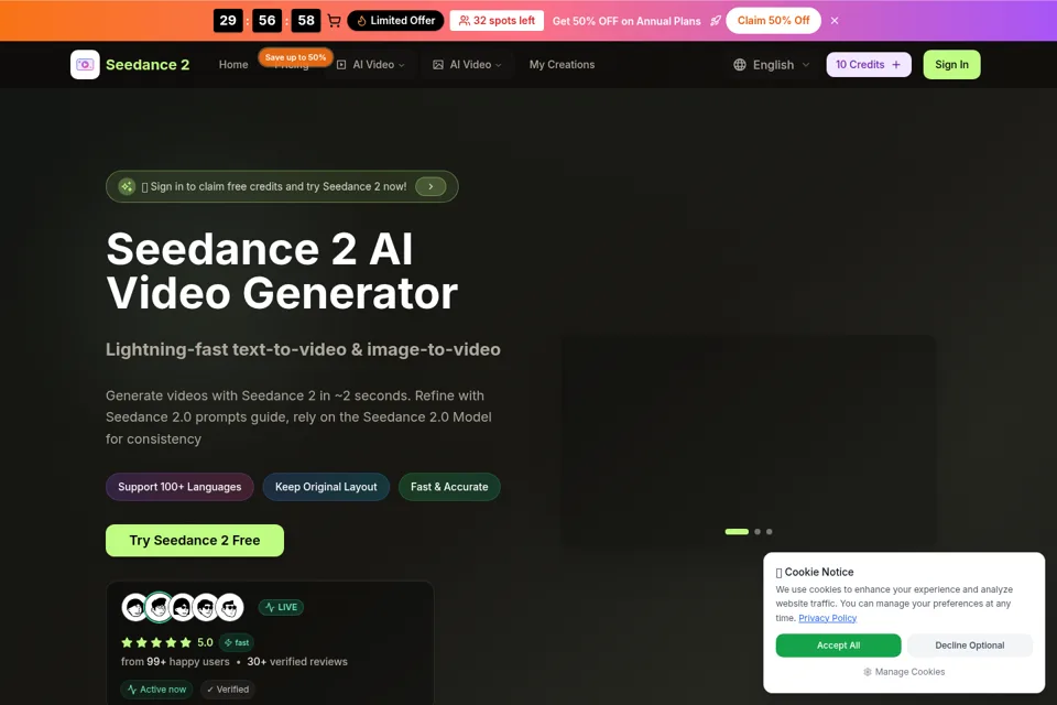 Landing page preview