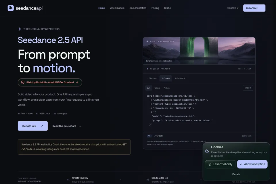 Aperçu de la landing page