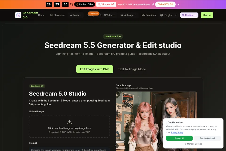 Aperçu de la landing page