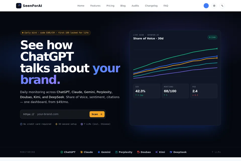 Aperçu de la landing page