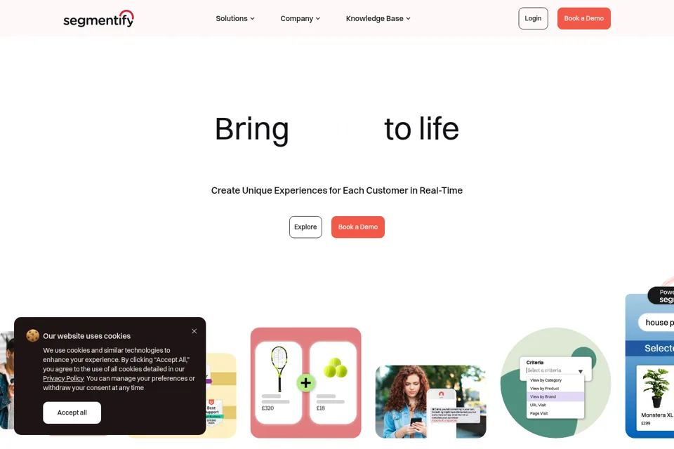Aperçu de la landing page