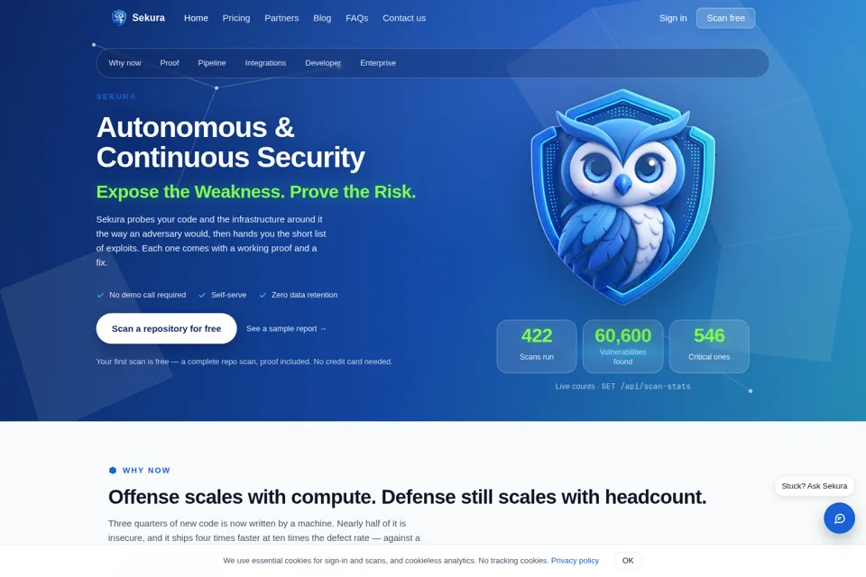Aperçu de la landing page