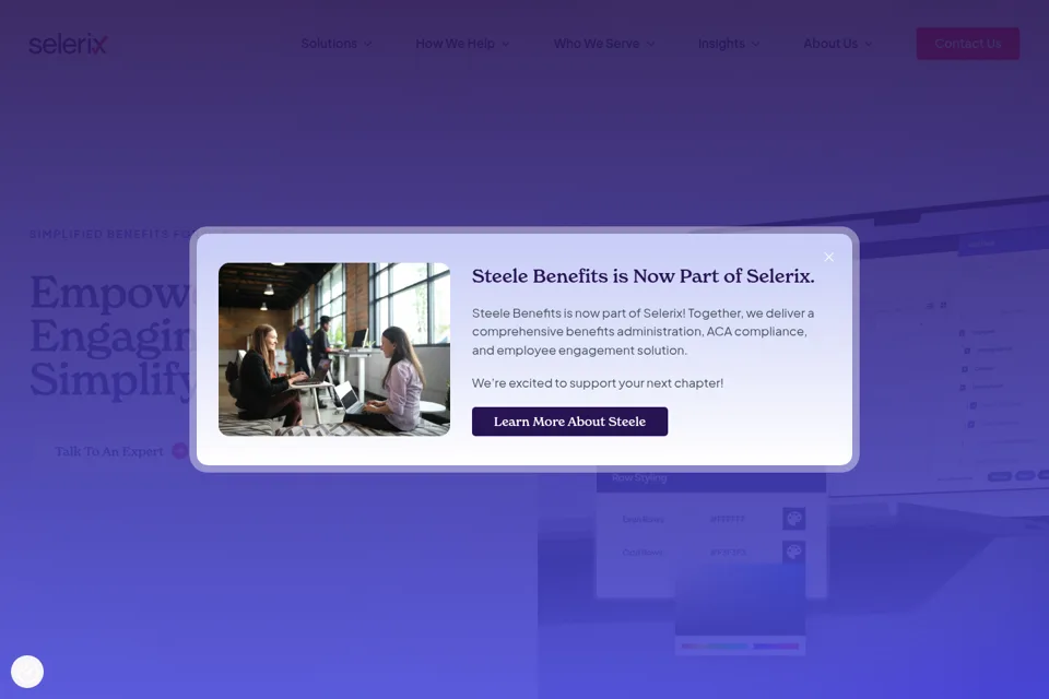 Aperçu de la landing page