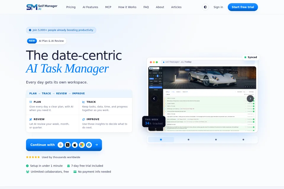 Aperçu de la landing page