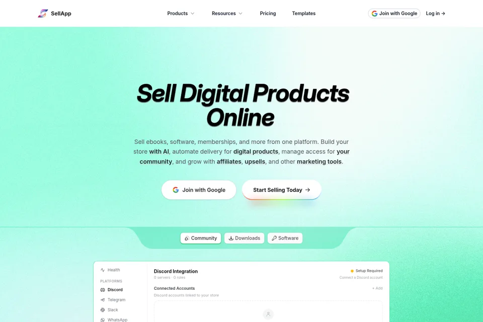 Aperçu de la landing page