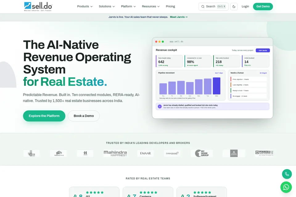 Aperçu de la landing page