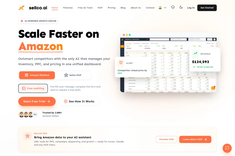 Aperçu de la landing page