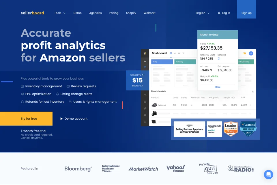 Aperçu de la landing page