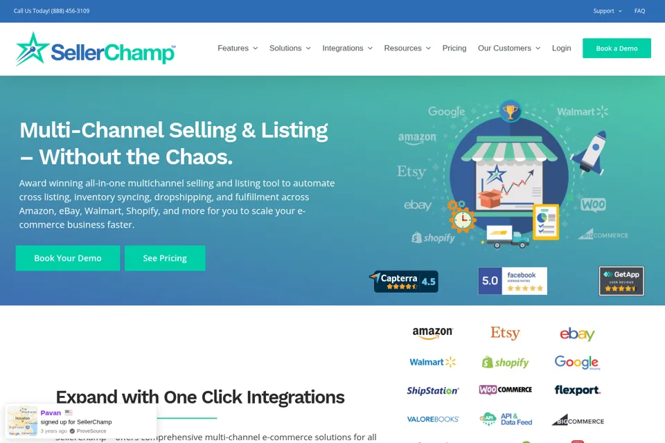 Aperçu de la landing page